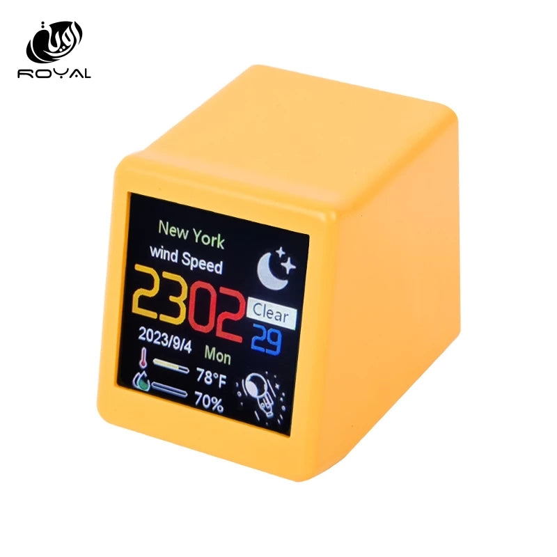 Small Portable Smart Wifi Weather Station Display Weather Temperature Humidity Time Alarm Clock Desktop Decoration