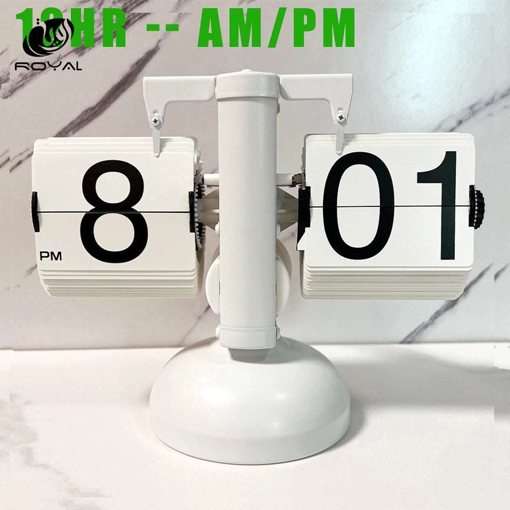 Mordern Style Flip Clock Turning Page Time for Home Desktop Decoration with Full of Sense of Technology. A Battery Included