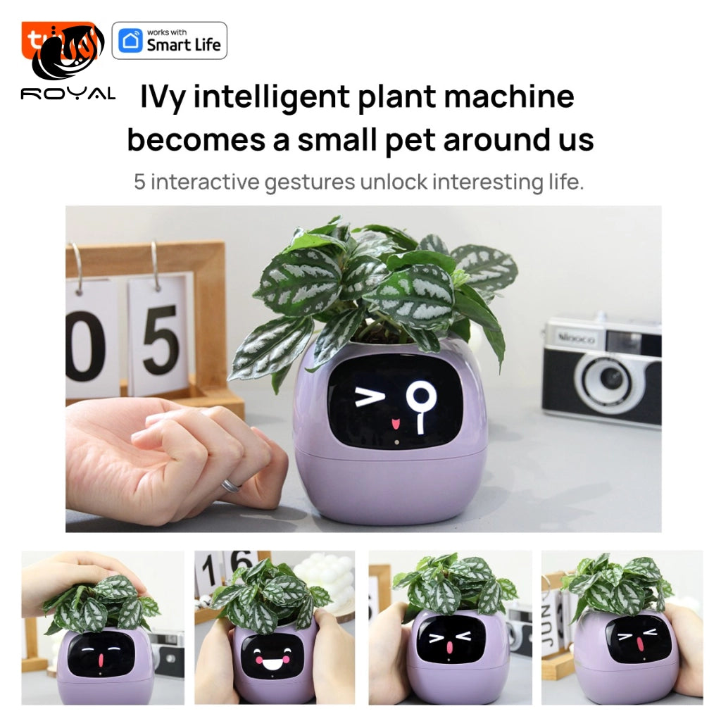 Tuya Ivy Smart Planter,Endless Fun Over 49 Rich Expressions,7 smart sensors,AI Chips Make Raising Plants Easy and Fun