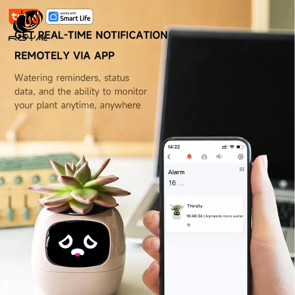 Tuya Ivy Smart Planter,Endless Fun Over 49 Rich Expressions,7 smart sensors,AI Chips Make Raising Plants Easy and Fun