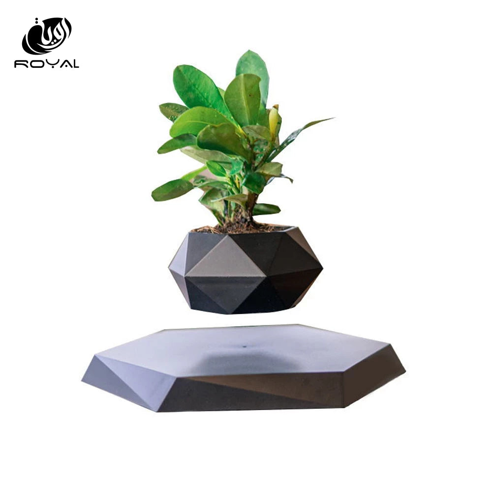 Levitating Air Bonsai Pot Rotation Flower Pot Planters Magnetic Suspension Floating Pot Potted Plant Home Without plants