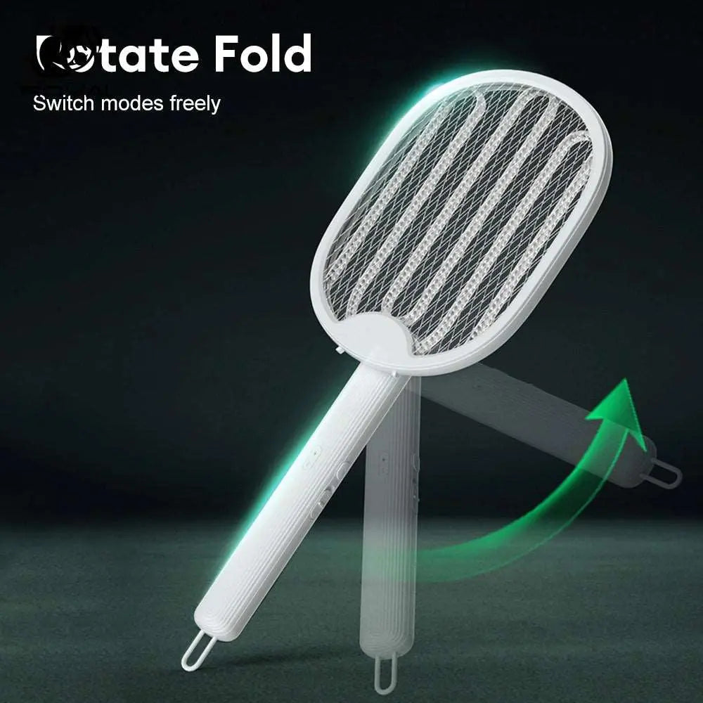 Foldable Electric Mosquito Killer Fly Swatter Trap USB Rechargeable Mosquito Racket Insect Killer with UV Light Bug Zapper 3000V