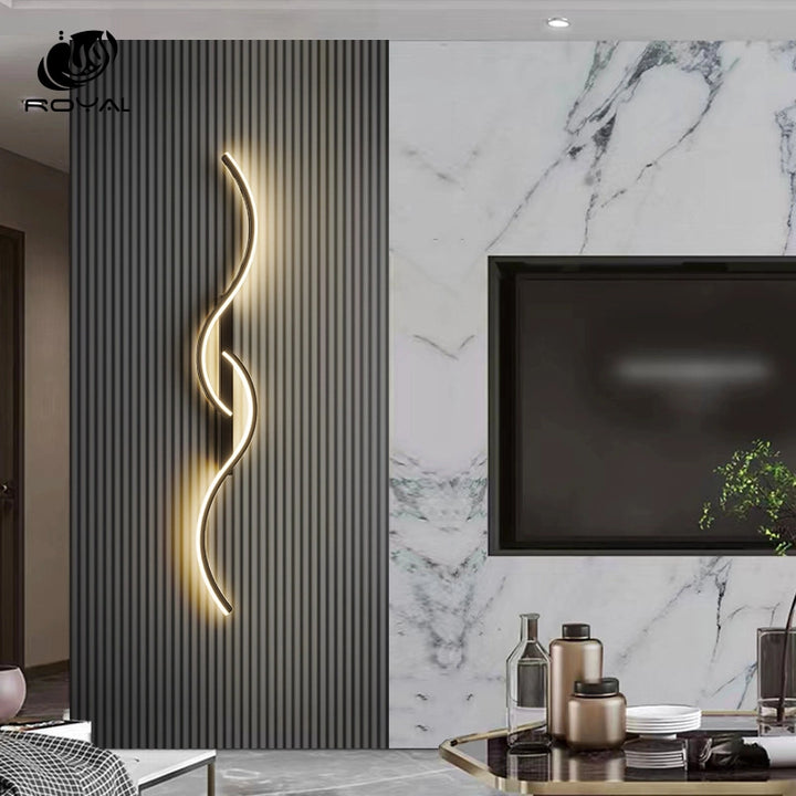 Modern LED Wall Lamp Minimalist Led Light Bedroom Bedside Long Strip Wall Sconces Living Room Home Indoor Lighting Fixture