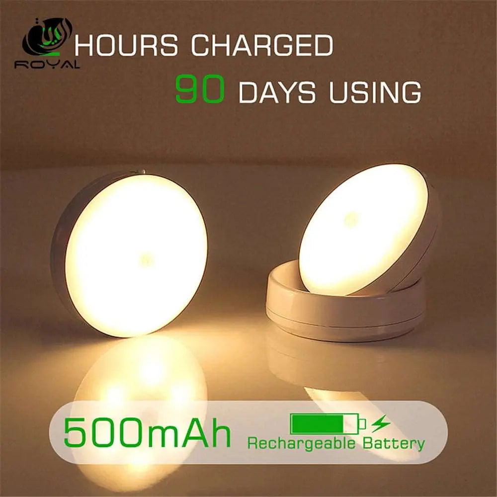 360 Rotated PIR Motion Sensor LED Night Light Wall Lamps Rechargeable  Under Cabinet Light Wireless Closet Night Lamp