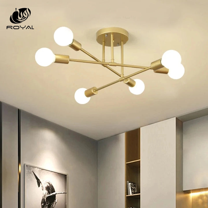 Nordic Minimalist Pendant Light Ceiling Lamp LED Chandelier Suitable for Bedrooms Living Rooms Black Gold Lighting Decoration