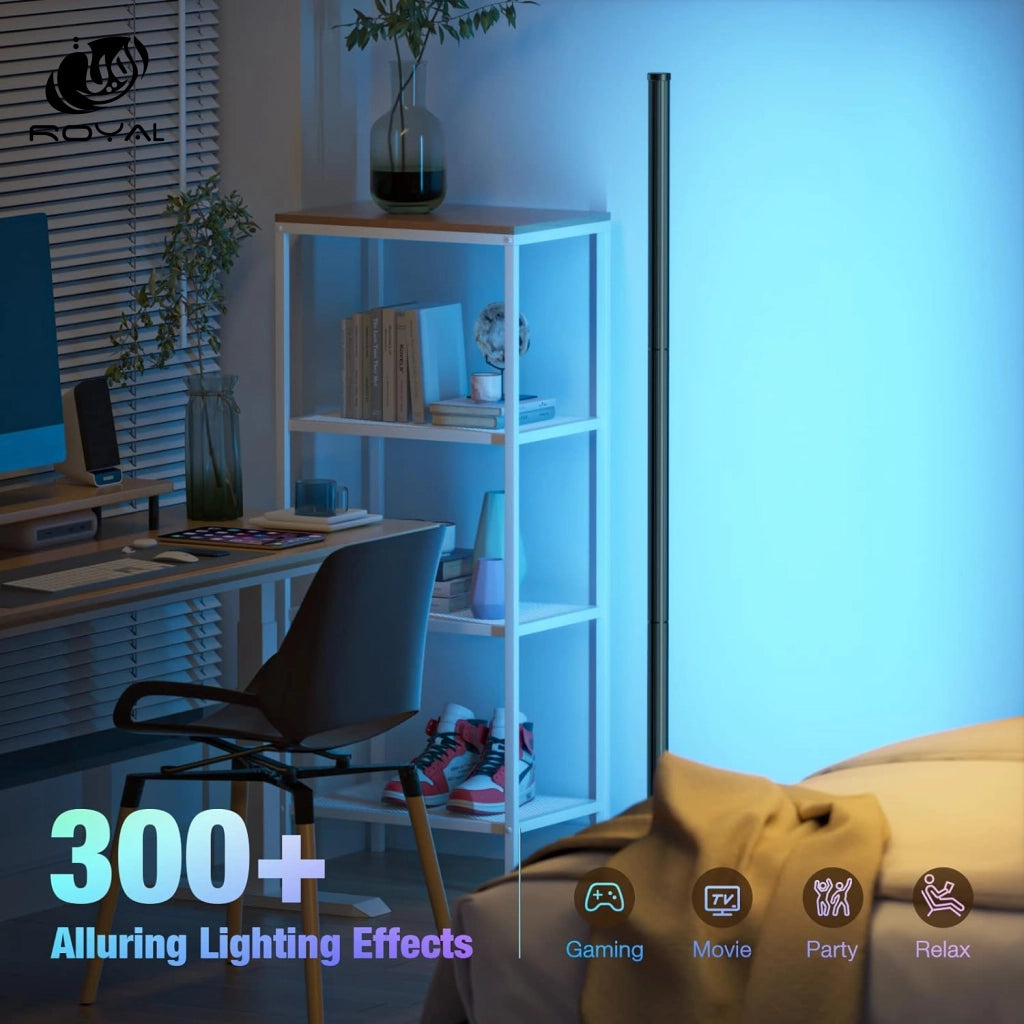 Smart RGB Dream Color Floor Lamp with Music Sync Modern 16 Million Color Changing Standing Mood Light with APP & Remote Control