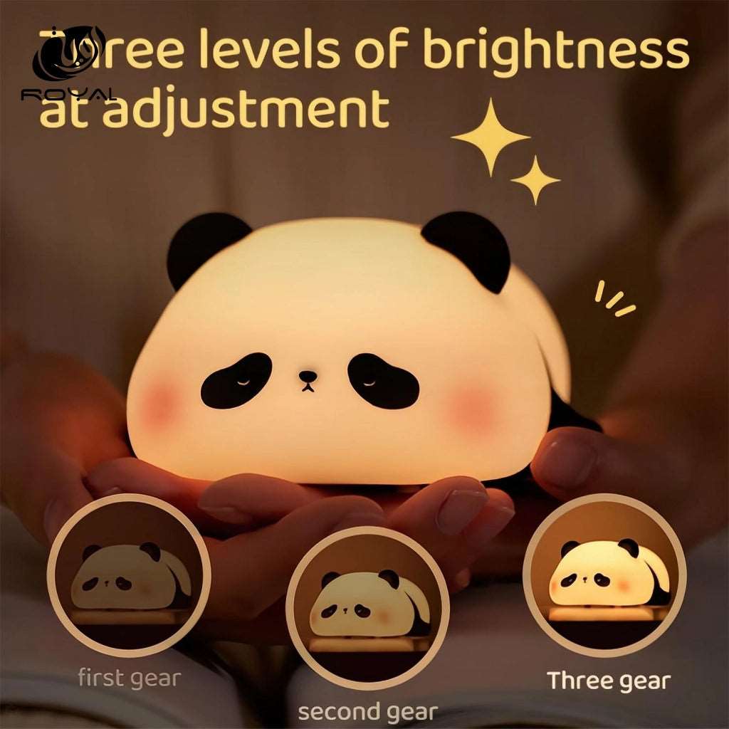 LED Night Lights Cute Sheep Panda Rabbit Silicone Lamp USB Rechargeable Timing Bedside Decor Kids Baby nightlight Birthday Gift