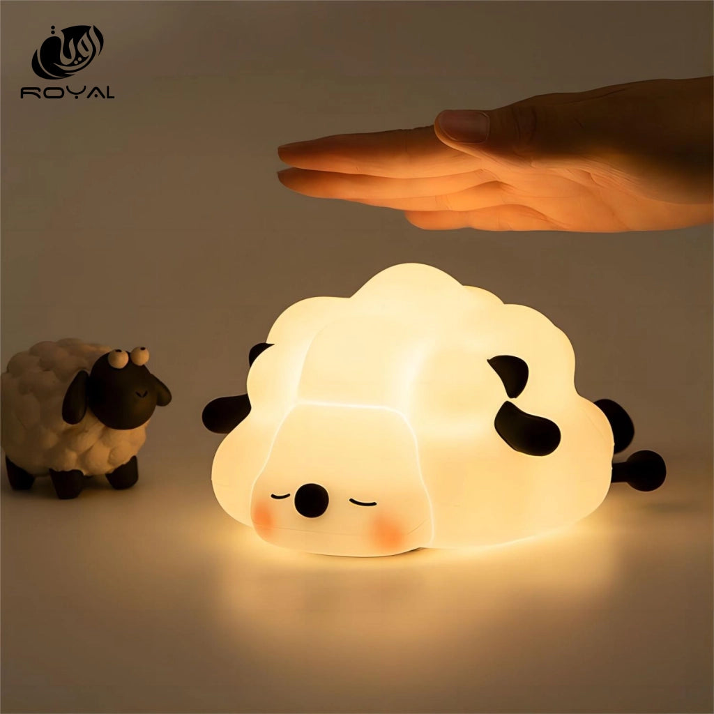 LED Night Lights Cute Sheep Panda Rabbit Silicone Lamp USB Rechargeable Timing Bedside Decor Kids Baby nightlight Birthday Gift