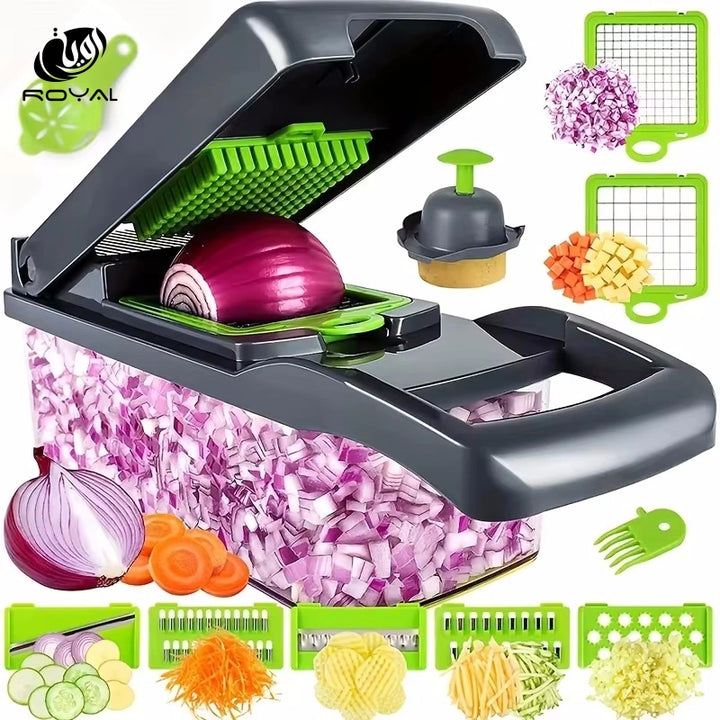 Hot 14/16 in 1 Multifunctional Vegetable Chopper Slicer Shredder with Basket Fruit Slicer Potato Shredder Carrot Grind Gadgets