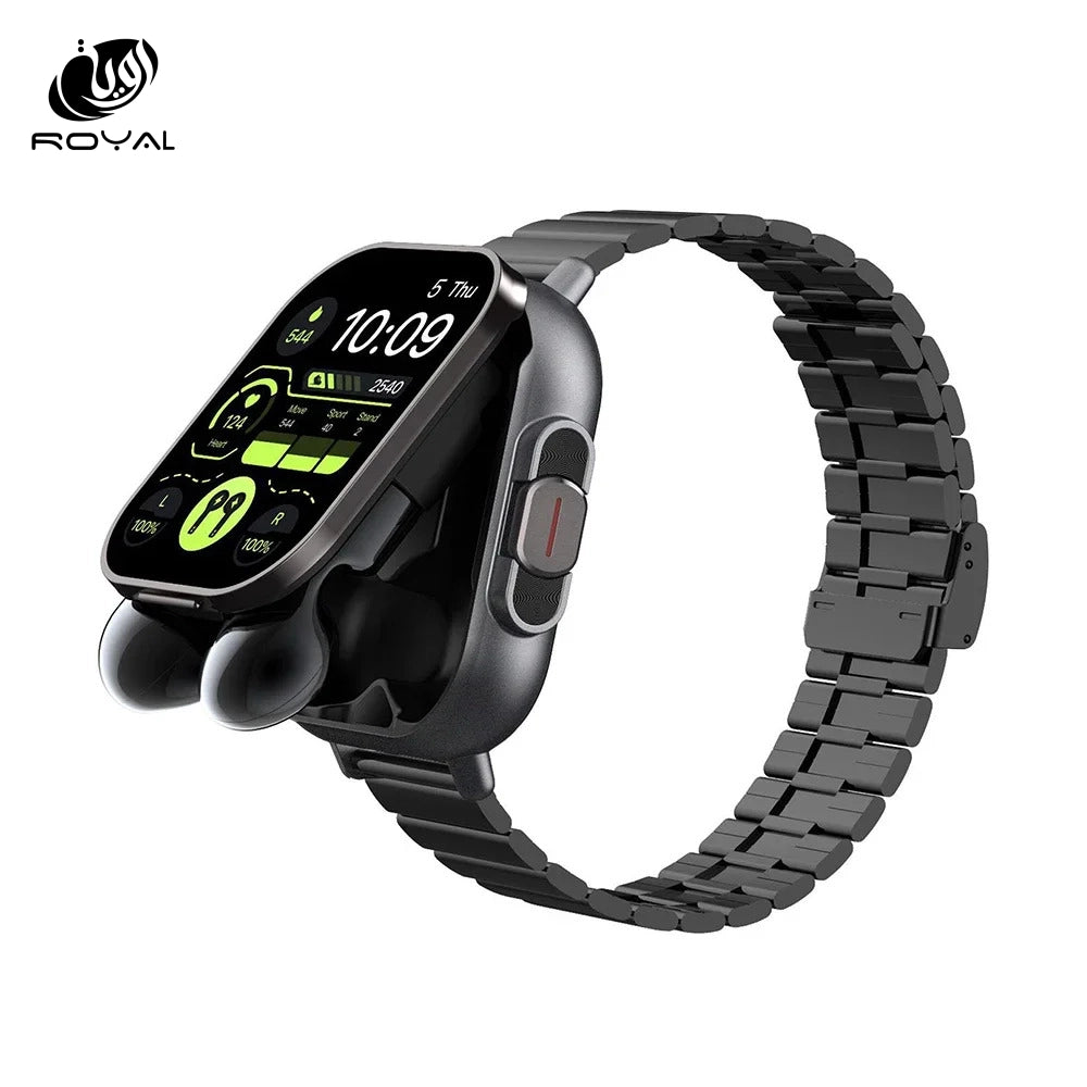 2024 Smart Watch 2 in 1 With Earphone Smartwatch Bluetooth Call Men Watch GPS Track Heart Rate Monitor Play Music SmartWatch