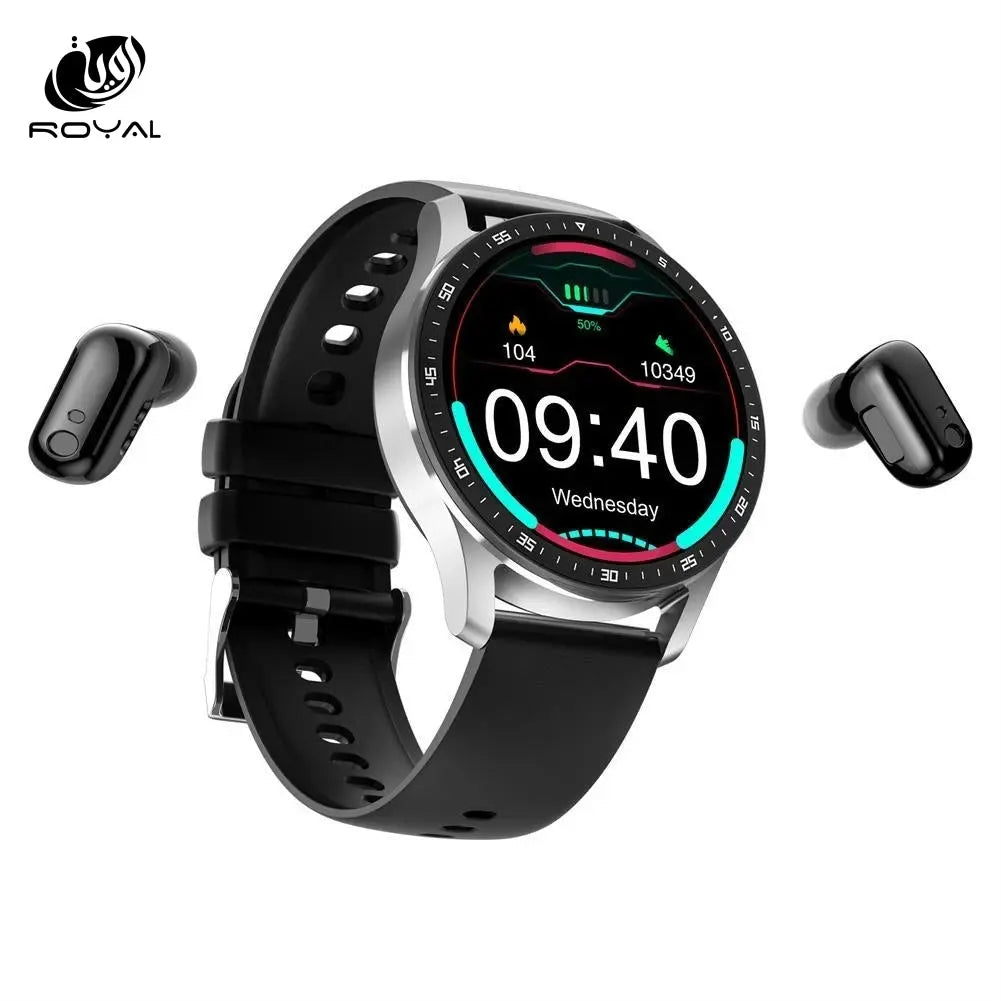 X7 2 in 1 Smart Watch With Earbuds Smartwatch TWS Bluetooth Earphone Heart Rate Blood Pressure Monitor Sport Watch Fitness Watch The Royal Riwayah