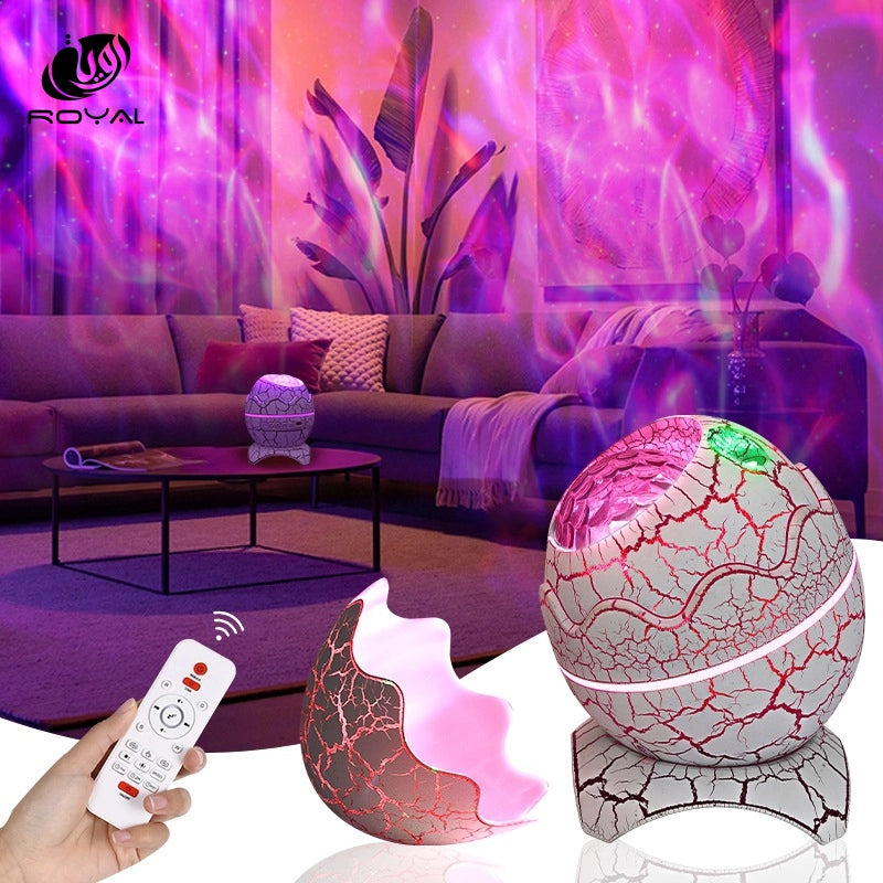 Crack Transmission Atmosphere Nightlight Dinosaur Egg Star Lamp Full Projector Water Ripple Laser Projection