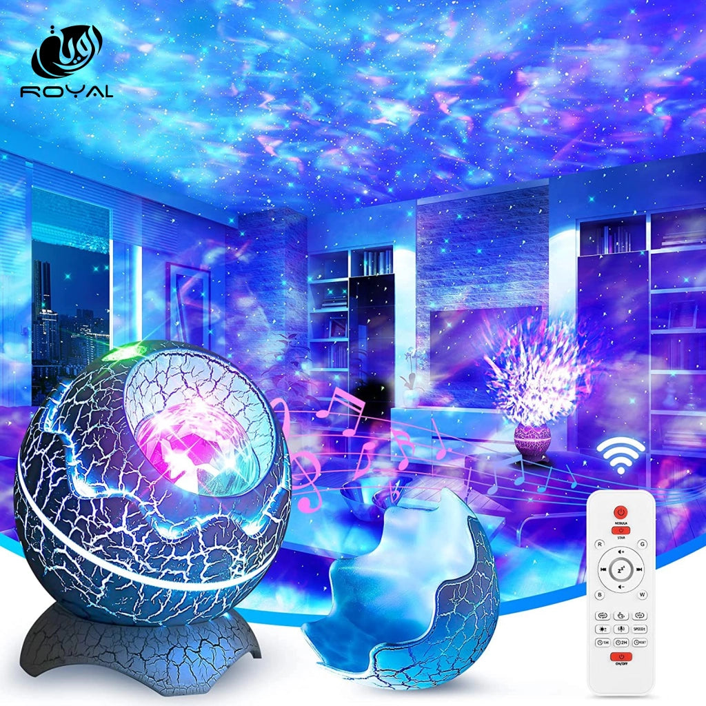 Crack Transmission Atmosphere Nightlight Dinosaur Egg Star Lamp Full Projector Water Ripple Laser Projection