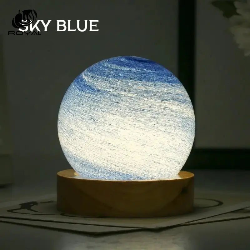 3D Moon Glass Lamp USB Powered Planet Mini Night Light With Wooden Stand For Kids Girls Boys Friends Birthday Christmas Gifts The Royal Riwayah