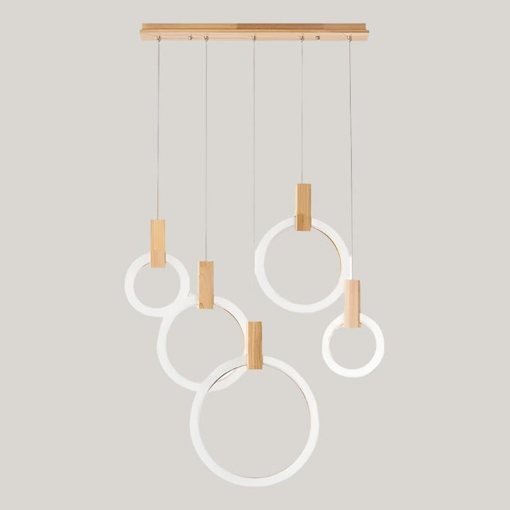 Royal® Nordic Wooden Acrylic Ring Chandelier Light | Modern, LED Light