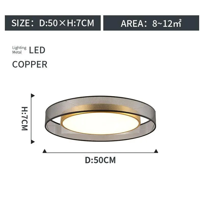 Royal® Classic Round Ceiling Light (LED, Copper Frame, Frosted Shade) - The Royal Riwayah