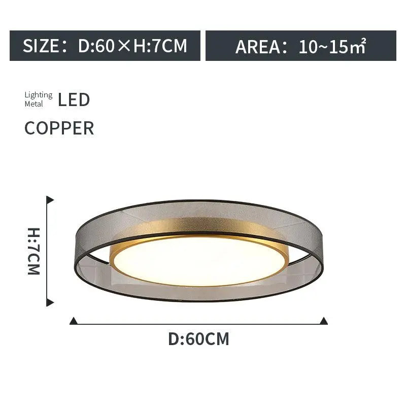 Royal® Classic Round Ceiling Light (LED, Copper Frame, Frosted Shade) - The Royal Riwayah