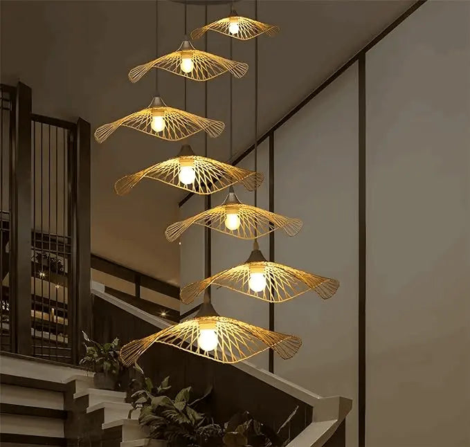 Royal® Creative Japanese Handcraft Multi-head Bamboo Pendant Chandelier - The Royal Riwayah