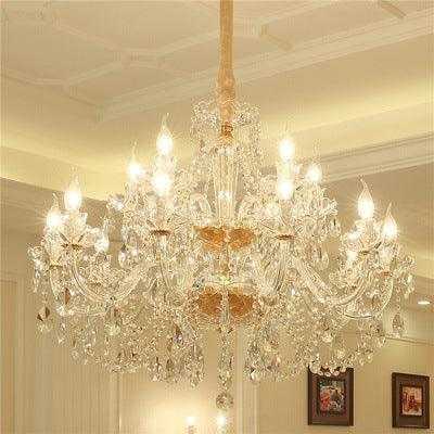 Royal® Luxury Crystal Pendant LED Candle Chandelier (Gold, Adjustable) - The Royal Riwayah