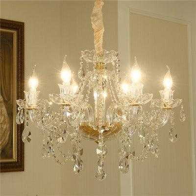 Royal® Luxury Crystal Pendant LED Candle Chandelier (Gold, Adjustable) - The Royal Riwayah