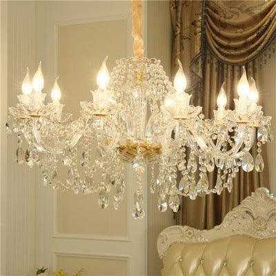 Royal® Luxury Crystal Pendant LED Candle Chandelier (Gold, Adjustable) - The Royal Riwayah