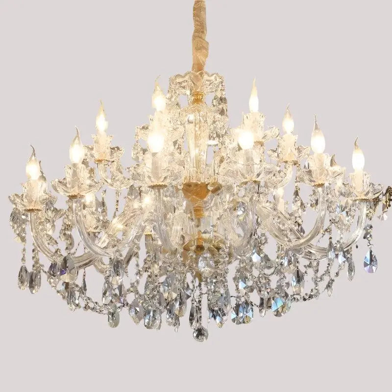 Royal® Luxury Crystal Pendant LED Candle Chandelier (Gold, Adjustable) - The Royal Riwayah