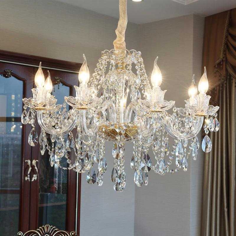 Royal® Luxury Crystal Pendant LED Candle Chandelier (Gold, Adjustable) - The Royal Riwayah