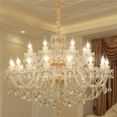 Royal® Luxury Crystal Pendant LED Candle Chandelier (Gold, Adjustable) - The Royal Riwayah