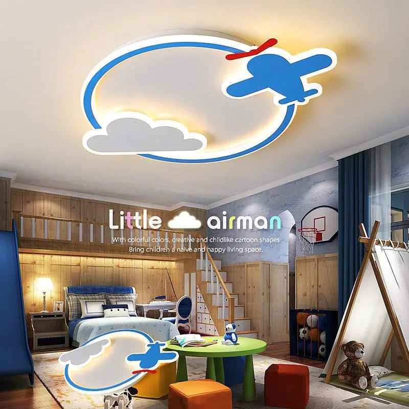 Modern Clouds Aircraft Kids Metal LED Acrylic Ceiling Lighting