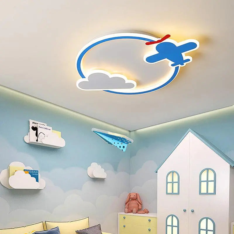 Modern Clouds Aircraft Kids Metal LED Acrylic Ceiling Lighting