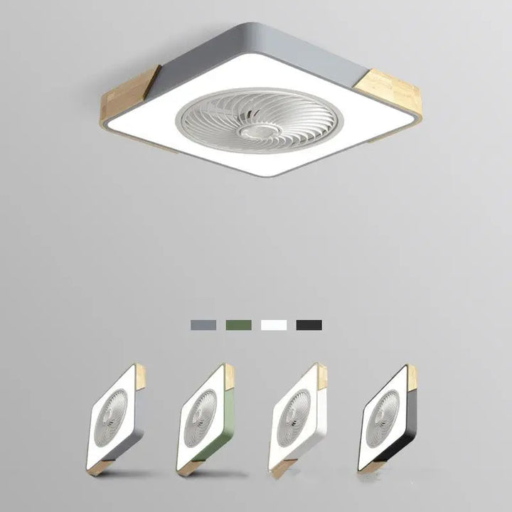 Modern Enclosed Invisible Dimmable Remote Ceiling Fan with Light