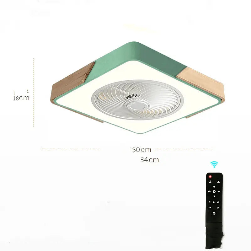 Modern Enclosed Invisible Dimmable Remote Ceiling Fan with Light