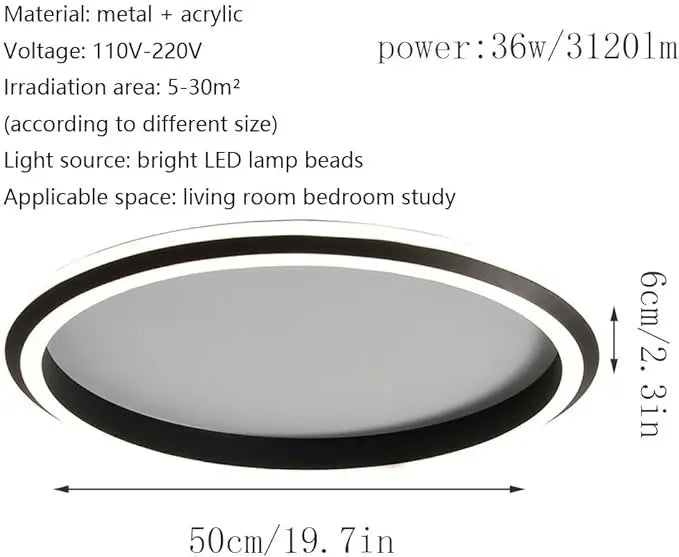 Royal® Modern Minimalist Ultra Thin Round Pedant LED Ceiling Night Lamp The Royal Riwayah