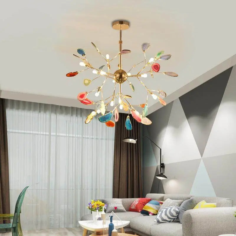 Modern Chandelier Dubai | Onyx Stone, LED Light & Nordic Style | The Royal Riwayah