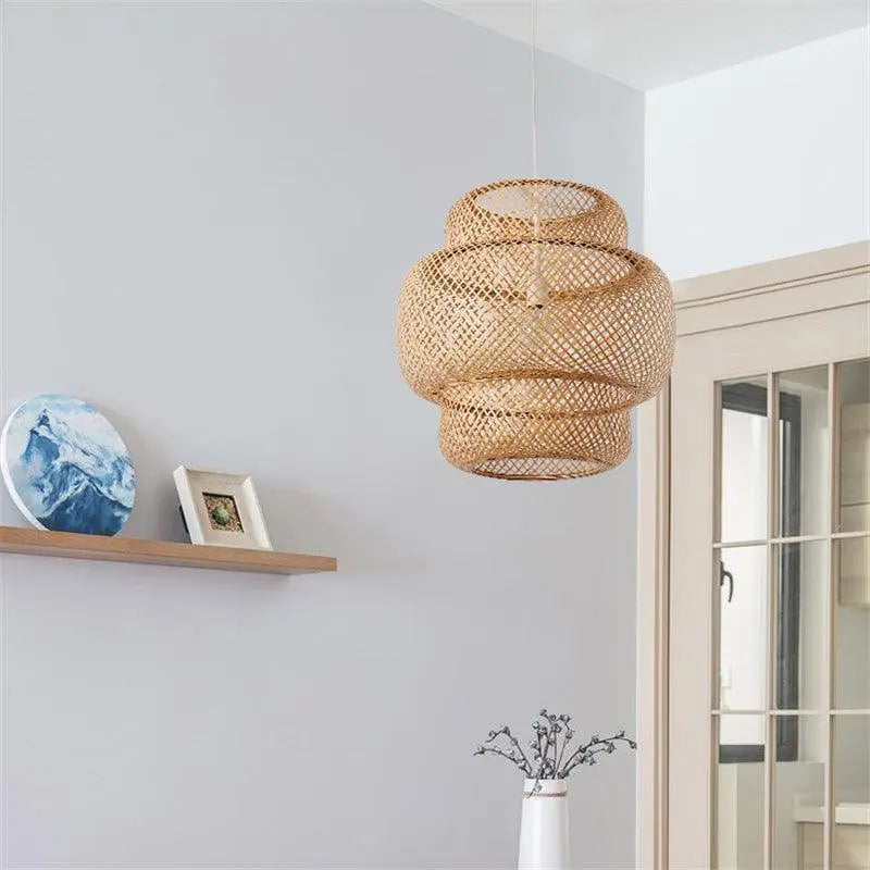 Royal®Nordic Bamboo Art Round Hand-woven Pendant Warm Chandelier - The Royal Riwayah