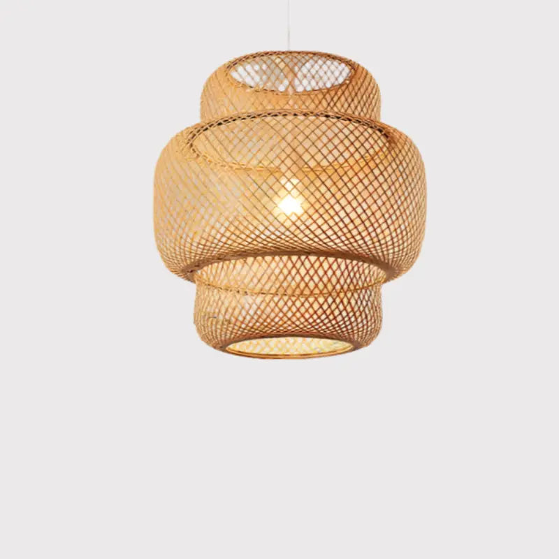 Royal®Nordic Bamboo Art Round Hand-woven Pendant Warm Chandelier - The Royal Riwayah