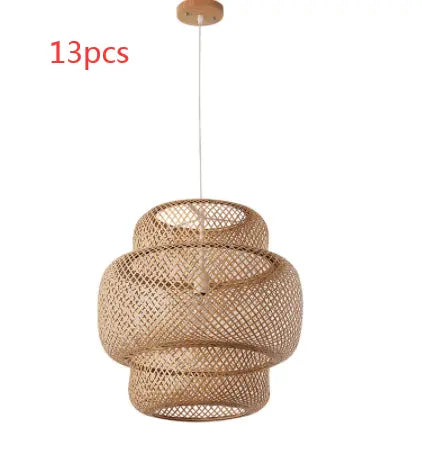 Royal®Nordic Bamboo Art Round Hand-woven Pendant Warm Chandelier - The Royal Riwayah