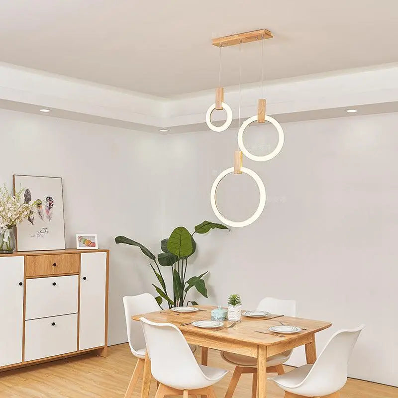 Nordic Wood Ring Chandelier (Modern, LED Light, UAE) | The Royal Riwayah