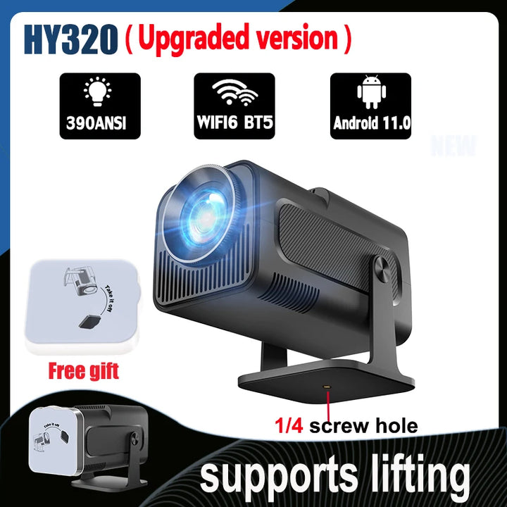 DITONG  HY320 Projector Android 11 390ANSI 4K Native 1080P Dual Wifi6 BT5.0 Cinema Outdoor Home Theater HY300 atualizado The Royal Riwayah