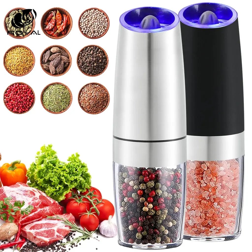 Gravity LED Electric Spice Grinder Electric Fully Automatic Grinder Adjustable Thickness Barbecue Seasoning Tool Pepper Grinder The Royal Riwayah